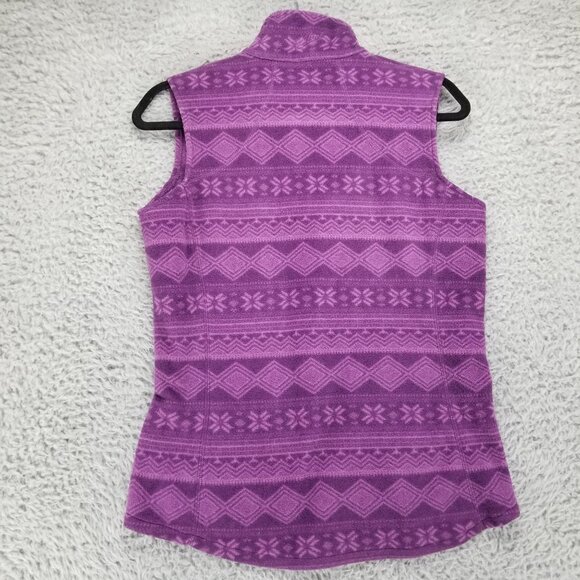 Woolrich Jacket Womens Small Purple Snowflake Full Zip Fleece Vest Gorpcore - Picture 7 of 10